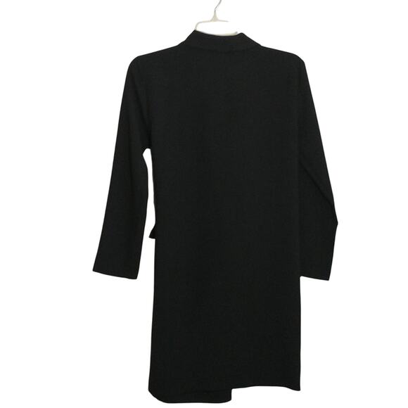 Zara Woman Wrap Dress Size XS Black Long Sleeve Tie At Waist Knee Length Career - Picture 5 of 11